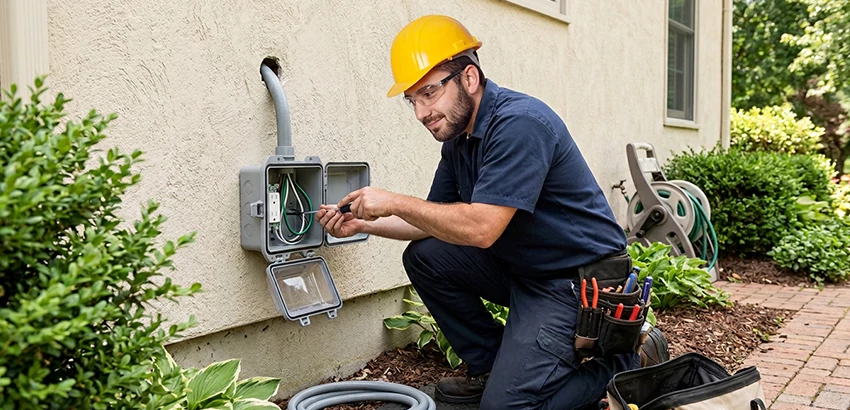 Outdoor Outlet Installation on Vinyl Siding in Athens